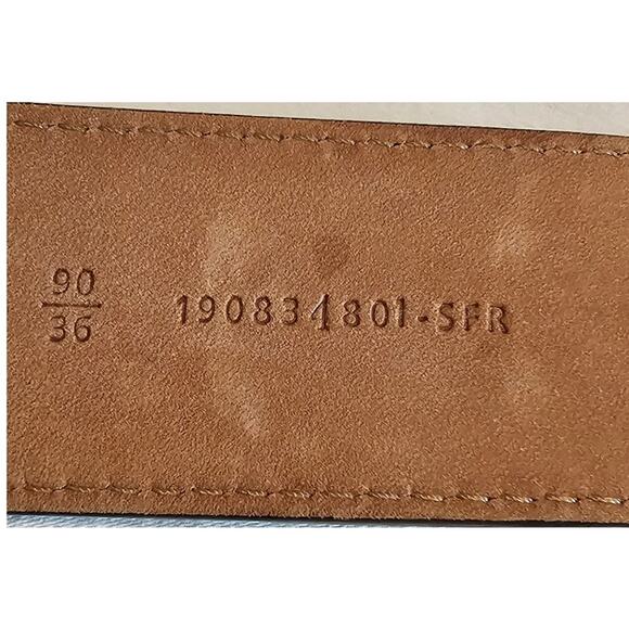 FENDI Baguette Sand Brown Calf Leather Silver Hardware Belt Size 90cm/36in - Picture 4 of 10